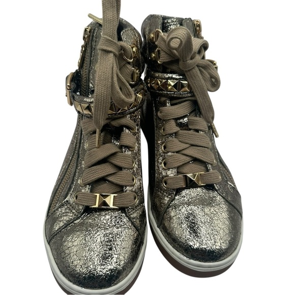 Michael Kors Shoes - Michael Kors Metallic High Top Sneakers, Leather Upper/Rubber Outsole, Size 6.5M